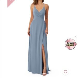 Azazie Bridesmaid Dress Dusty Blue Size 4